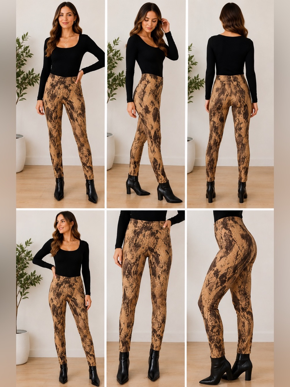 Krazy Larry Snake Print Pull-On Skinny Pants Size 0 Made in USA
